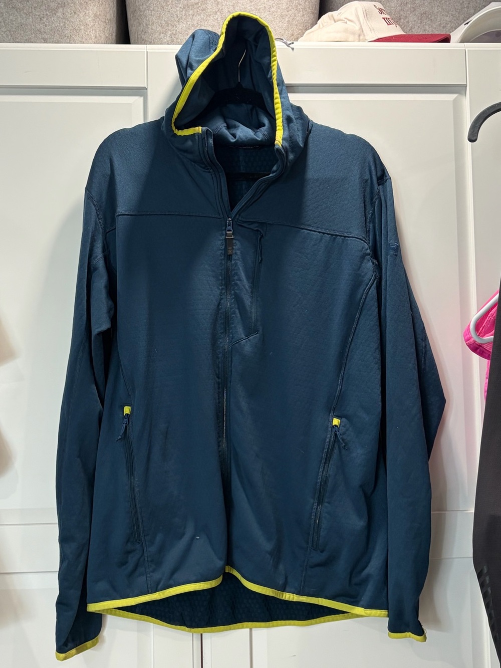 Helly Hansen Navy Hooded Jacket with Yellow Trim